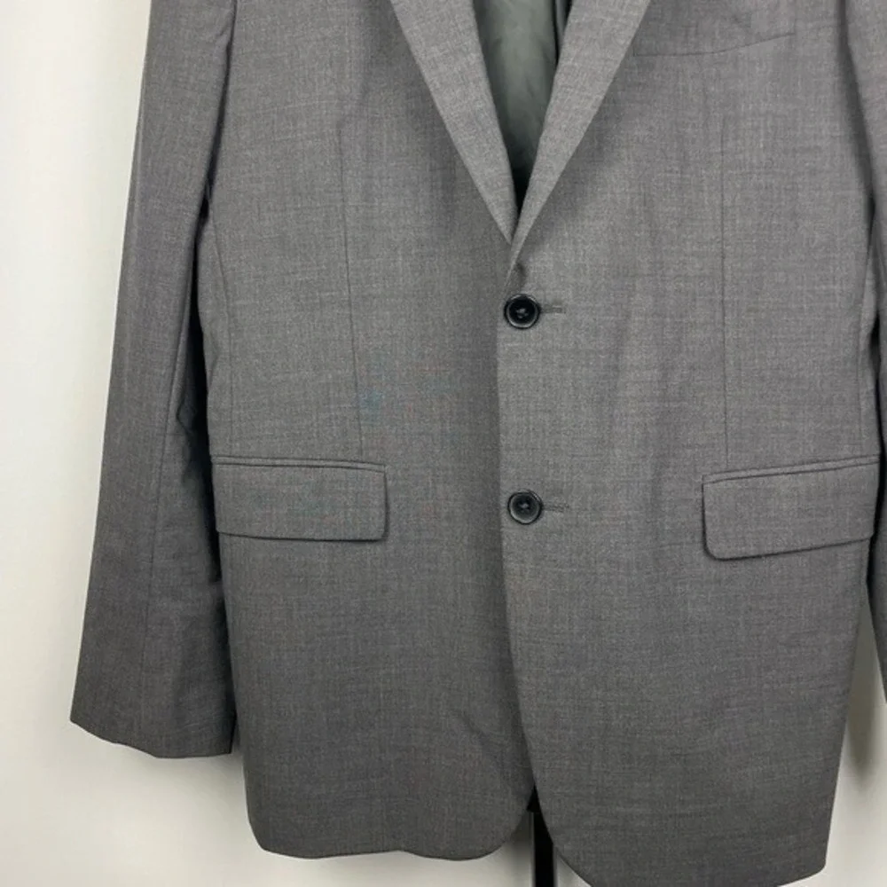 Theory Charcoal Gray Xylo Godsford Stretch‎ Wool 2 Button Suit Jacket Blazer 42R